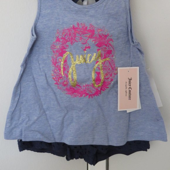 New Juicy Couture Girls 2pc Short Set 3 T - Picture 4 of 5